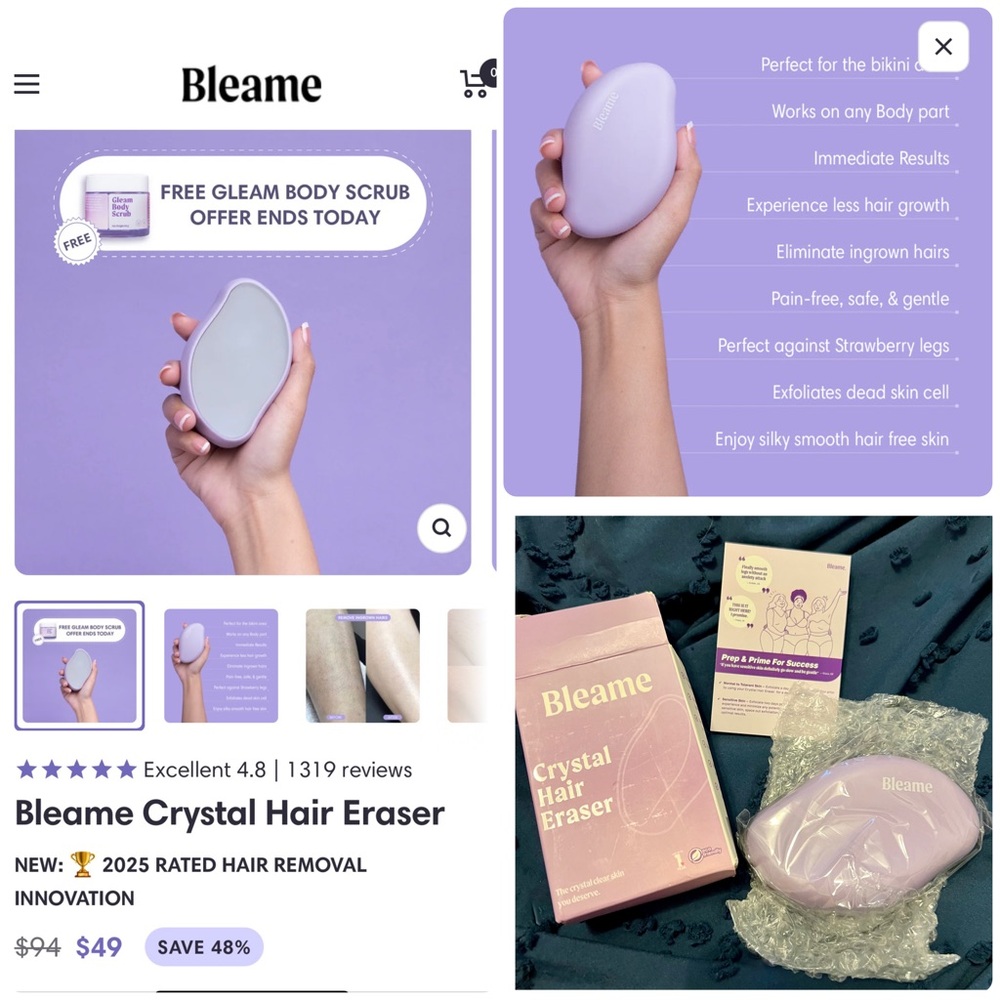 Bleame Crystal Hair Eraser in Lavender